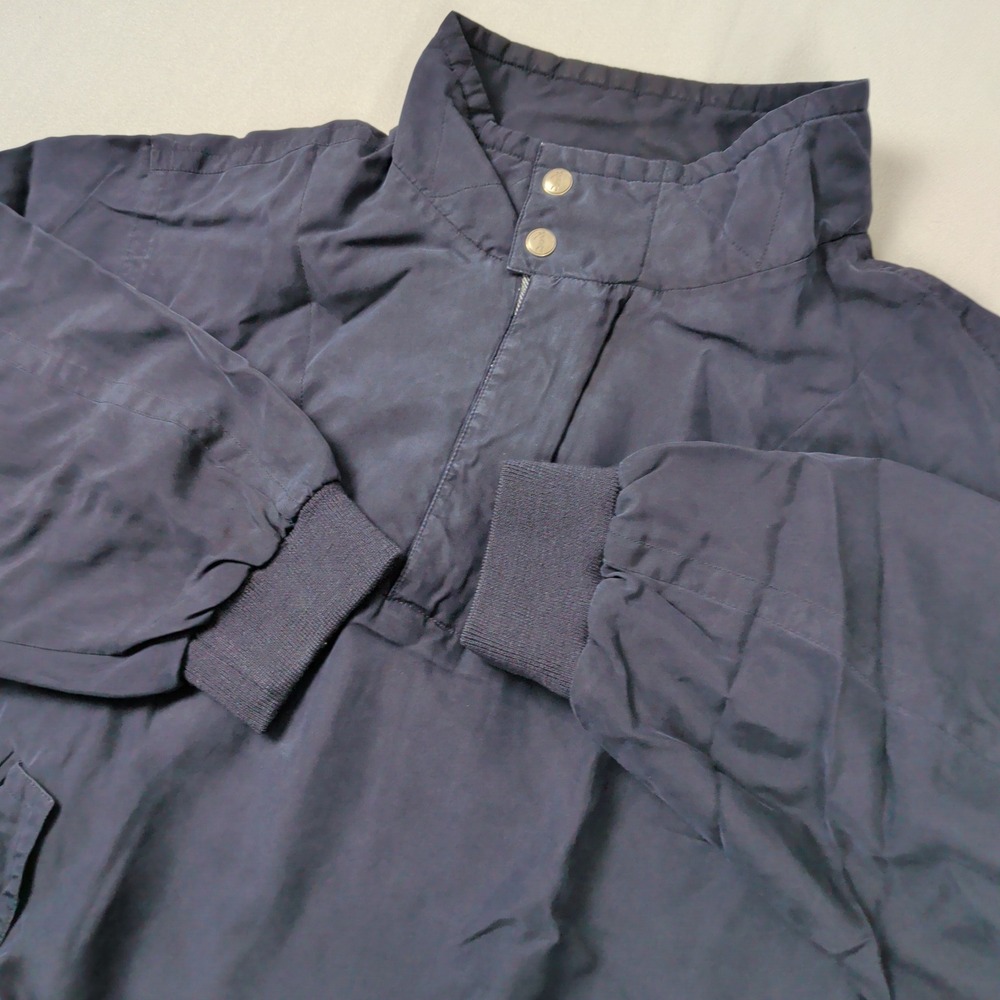 Bobby Jones Collection Navy Blue Water Resistant Silk Golf Jacket Mens Large